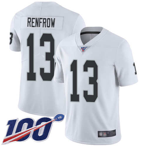 Men Oakland Raiders Limited White Hunter Renfrow Road Jersey NFL Football 13 100th Season Vapor Jersey